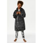 Hanorac de casa - din fleece - cu buzunar kangaroo