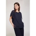 Bluza cu maneci scurte si decolteu rotund