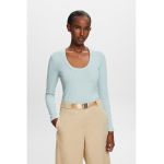 Bluza striata slim fit cu decolteu rotund