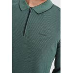 Bluza polo cu fenta cu fermoar
