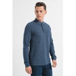 Bluza polo de bumbac cu logo discret