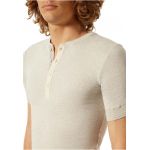 Tricou de bumbac cu decolteu Henley