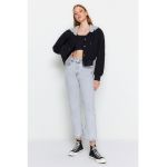 Blugi crop cu croiala dreapta