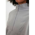 Bluza de trening din fleece cu fermoar scurt