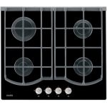 Plita incorporabila AEG HG694340NB, Gaz, 4 Arzatoare, Sticla neagra