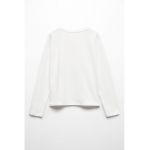 Bluza de bumbac cu detalii texturate Wish