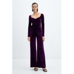 Bluza de catifea cu decolteu sweetheart