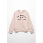 Bluza de trening cu imprimeu text si maneci cazute Rise