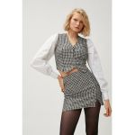 Camasa crop 2in1 cu model houndstooth