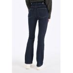 Blugi cu croiala bootcut si cusaturi contrastante
