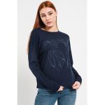 Bluza cu imprimeu si maneci cazute
