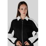 Bluza de trening cu fermoar si buzunare aplicate