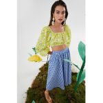 Bluza crop cu imprimeu floral