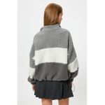 Bluza de trening din material teddy cu maneci cazute