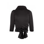 Bluza cu aspect de satin si revere decupate