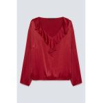 Bluza de satin cu volane