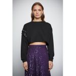 Bluza crop cu paiete