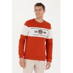 Bluza de trening din amestec de bumbac cu decolteu la baza gatului