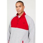 Bluza de trening din material fleece cu detalii contrastante