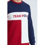 Bluza de trening cu decolteu la baza gatului si model colorblock Fiesta