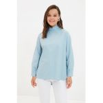 Bluza din amestec de bumbac cu guler valurit
