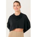 Bluza crop cu maneci cazute