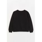 Bluza de trening cu captuseala din fleece si imprimeu tematic Wednesday