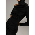 Rochie cambrata cu decolteu asimetric