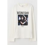 Bluza cu imprimeu tematic Wednesday