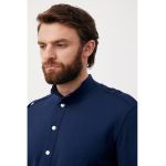 Bluza din bumbac cu fenta cu capse