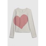Bluza din bumbac organic cu imprimeu cu inimi