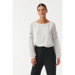 Bluza cu imprimeu si decolteu rotund