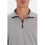 Bluza de trening cu fenta cu fermoar si maneci raglan