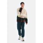 Bluza de trening din material fleece cu maneci cazute