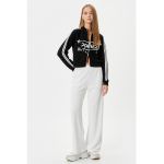 Bluza de trening cu imprimeu text si fermoar