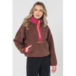Bluza de trening din blana shearling sintetica cu maneci cazute