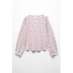Bluza cu model floral si volane
