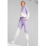 Pantaloni de trening cu model colorblock si snur