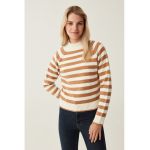 Pulover cu dungi si maneci raglan