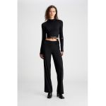 Bluza crop cu terminatie cu snur