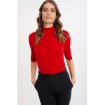 Bluza cu aspect de catifea si maneci scurte