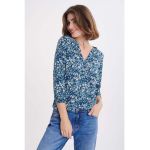 Bluza cu decolteu in V si imprimeu