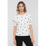 Bluza cu imprimeu si maneci bufante