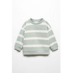 Bluza de trening cu decolteu la baza gatului si model in dungi