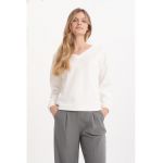 Bluza de trening cu maneci cazute si decolteu in V