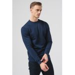 Bluza de trening din amestec de bumbac organic cu decolteu la baza gatului