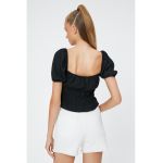 Bluza crop cu maneci bufante