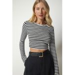 Bluza crop striata