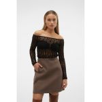 Bluza de dantela cu decolteu pe umeri