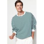 Bluza de trening cu dungi si declteu rotund